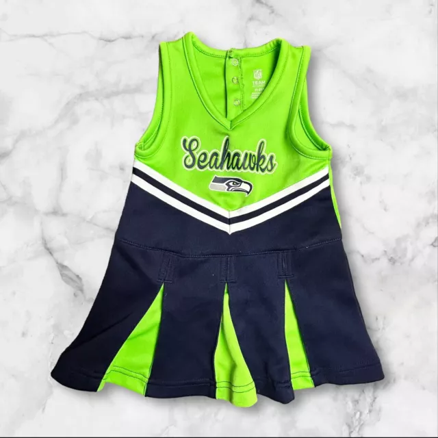 Seattle Seahawks Kids Cheerleader Dress NFL Apparel Youth Toddler Girls Size 2T