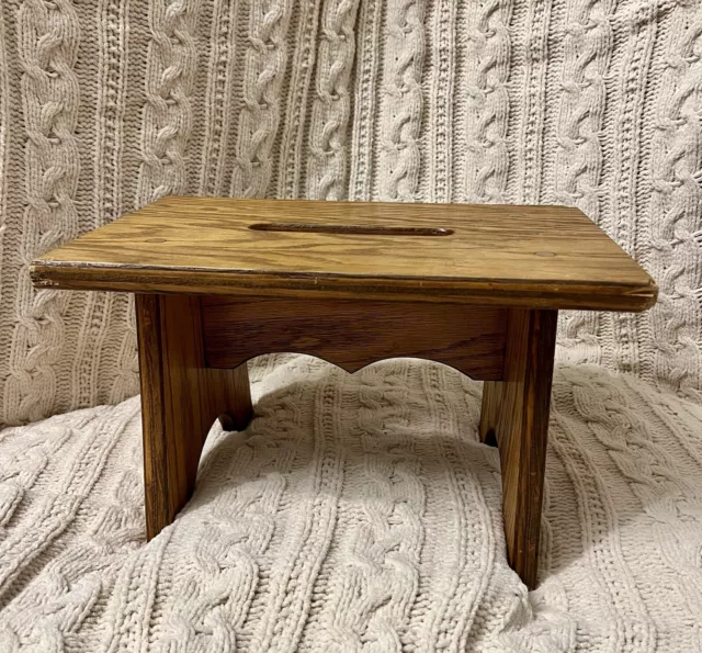 Vintage Wooden Children's Step Stool Riser Farmhouse Primitive Handmade Solid