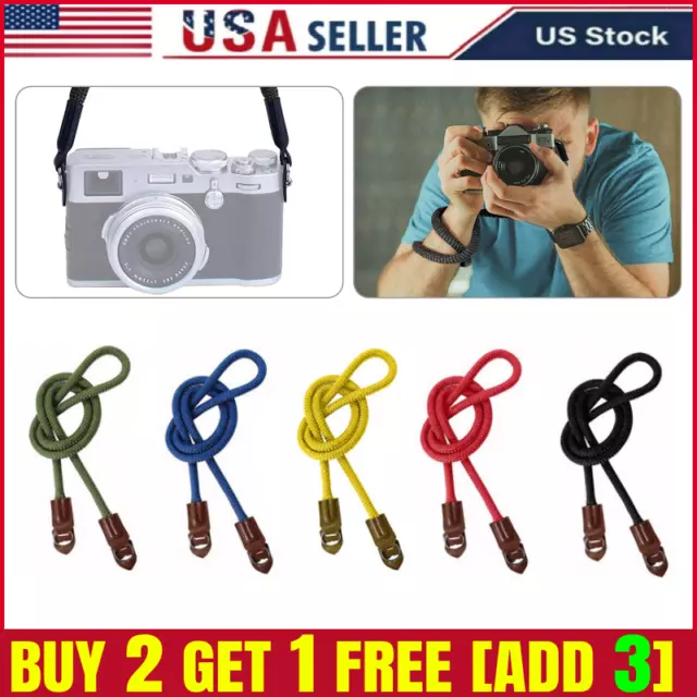 HandMade Braided Camera Single Shoulder Neck Strap Rope + Leather For Leica Sony