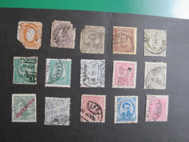 Portugal, 15 sehr alte Briefmarken,  siehe Bilder