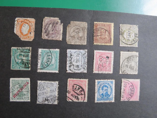 Portugal, 15 sehr alte Briefmarken,  siehe Bilder