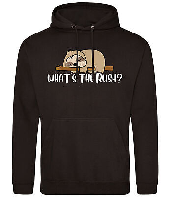 Kids Whats The Rush Hoodie Funny Birthday Present Him Her Teenager Present Sloth