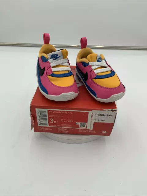 New Nike Max 90 Crib With Box Baby Shoes Size 3C Multicolored