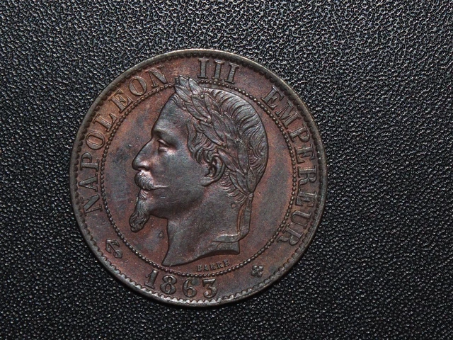 Superbe 5 Centimes Napoleon Iii 1863Bb