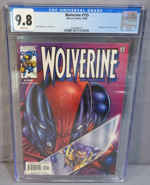 WOLVERINE #155 (Deadpool Hulk 340 Homage Cover) CGC 9.8 NM/MT Marvel Comics 2000