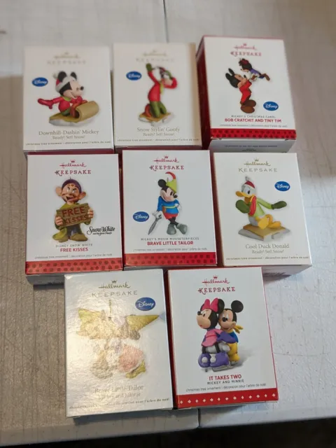 NIB Lot Of 9 Disney Hallmark Keepsake Christmas Ornaments Mickey Minnie Goofy