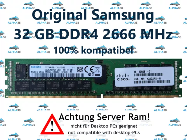 32 GB RDIMM ECC REG DDR4-2666 Lenovo ThinkSystem ST550 ST558 RAM server