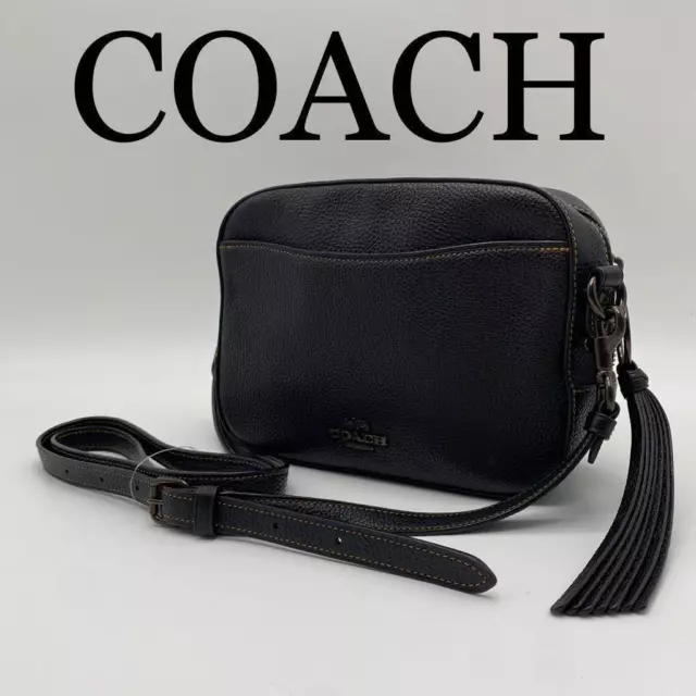 COACH DISNEY MICKEY Mouse Collaboration Shoulder Bag Black Leather ...