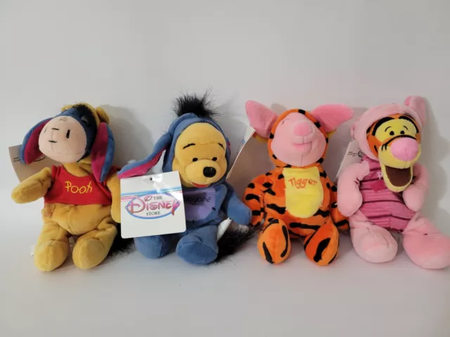 Disney Store Winnie The Pooh Halloween Bean Bag Plush Set 8"