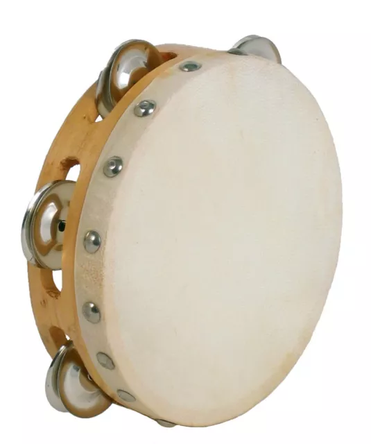 Atlas 6inch TAMBOURINE. Wooden rim and goat skin head. From Hobgoblin Music