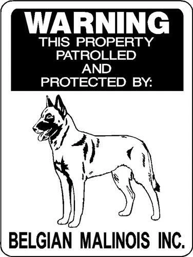 0307 Belgian Malinois 9"x12" Aluminum Sign