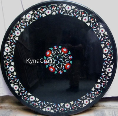 Look Élégant Look Marbre Café Table Haut Pietra Dura Art Bureau Décor Table 40.6cm 