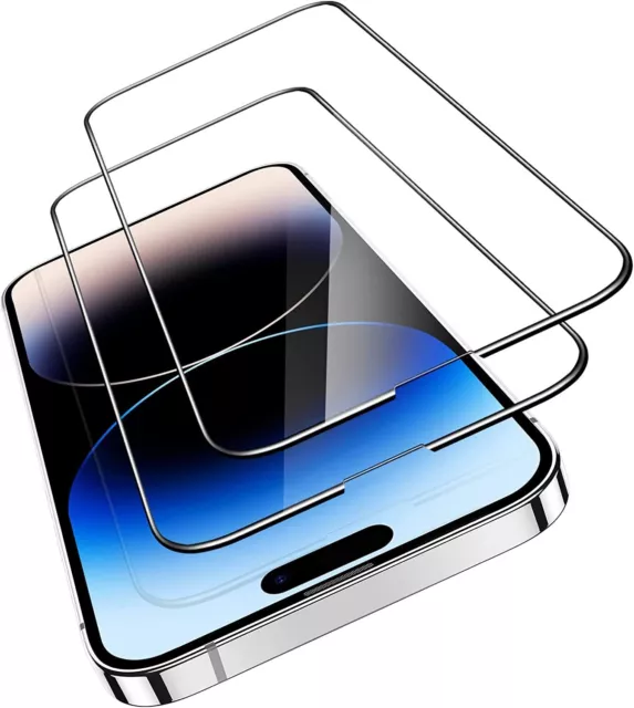 2X 6D Schutzglas für iPhone 15 14 Pro Max Plus Display Panzerfolie Full Screen