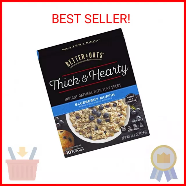 POST BETTER OATS Thick & Hearty Whole Grain Instant Oatmeal with Flax ...