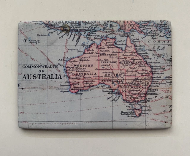 VINTAGE COMMONWEALTH OF Australia Map Souvenir Fridge 7.