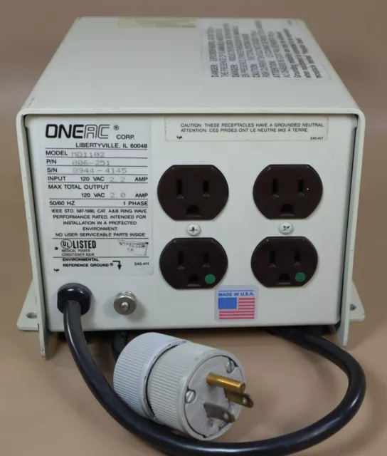 ONEAC MD1102 Medical Power Conditioner.  Part number 006-251.     Also HP M1247A