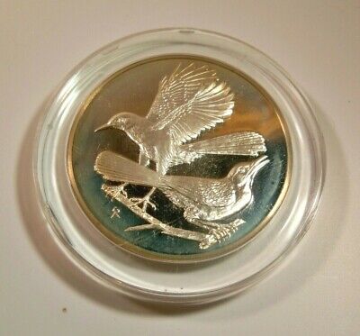 Franklin Mint Roberts Birds 1971 .925 Sterling Silver #23 Brown Thrashers Proof!