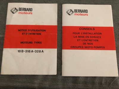 B & M B-M Bernard Moteurs Type 18A 218A 318A 28A 328A Manuel d'Utilisation Entretien 
