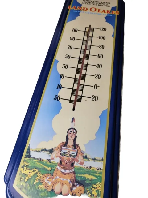 Land O Lakes Butter Advertisement Thermometer Metal Sign Vintage Original