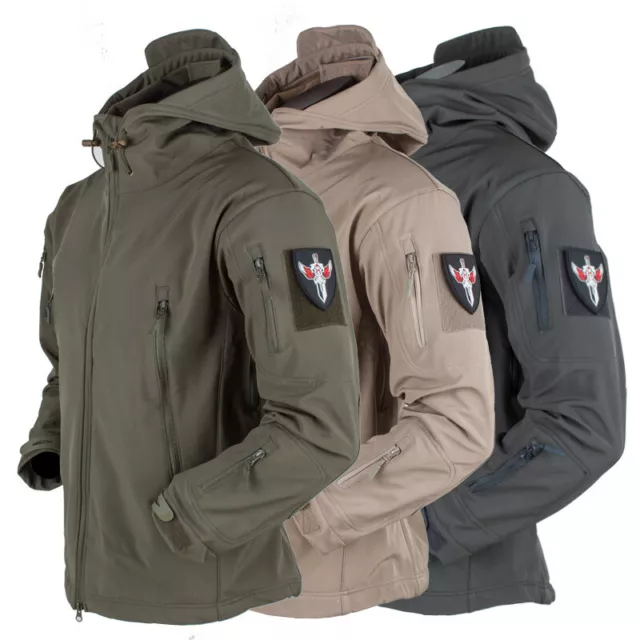 Herren Combat Wasserdichte Jacke Warm Hooded Outdoor Tactical Coat