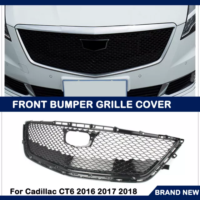 Front Mesh Radiator Grill Upper Grille For 2016 2017 2018 Cadillac CT6 Black ABS