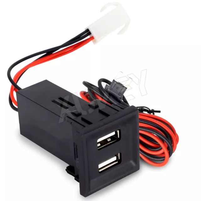 Auto Dual USB Ladegerät Buchse Rot Licht Einbau-Steckdose 2.1A Für