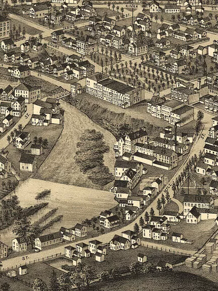 1885 Pulaski New York Vintage Old Panoramic NY City Map - 20x30 2
