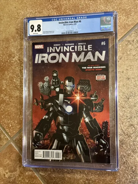 CGC 9.8 Invincible Iron Man #6 (2017) Deodato Cover Art Marvel Comics Graded