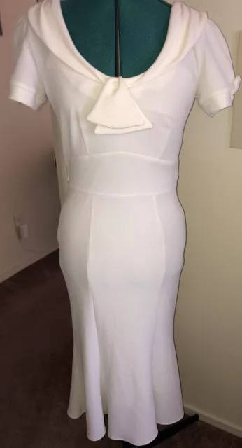 STOP 1930S Style Repro Railene White Ivory Dress Medium $99.95 - PicClick