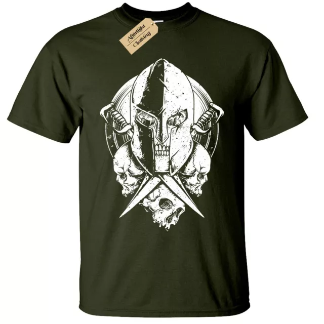 Spartan Warrior Skull Mens T-shirt bodybuilding mma gym fitness training workout