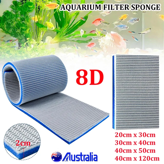 8-Layer 8D Aquarium Bio Sponge Filter Media Pad – For Fish Tank, Sump, Pond, US Made, Unbranded