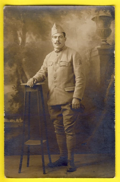 CPA Carte Photo Guerre 1914 MILITAIRE SOLDAT en UNIFORME du 408ème Régiment