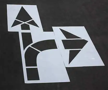 RAE STL-116-5015 Pavement Stencil,MUTCD Combo Arrow,1/16