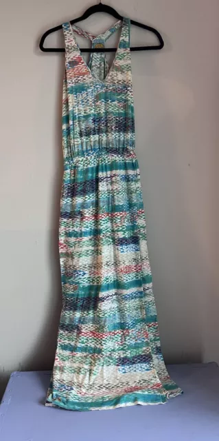 C&C California C&C Zig Zag Printed Maxi Dress Racer Back Colorful XS 2