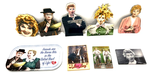 Lot of 9 Vintage Assorted  "I Love Lucy"  & Lucy/Ethel Refrigerator Magnets