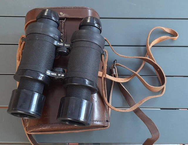 8x40 M.1953 MARINE NATIONALE JUMELLES BINO SGO HUET NAVY BINOCULARS ORIGINAL