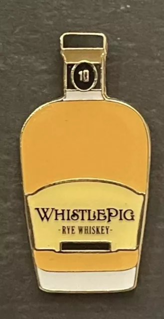 WHISTLEPIG Straight Rye Whiskey Bottle Enamel Lapel Pin Back