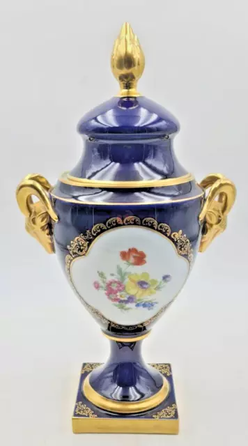 Porzellan Vase /Lindner Kueps Bavaria / Echt Kobalt / Dekoration / Vintage