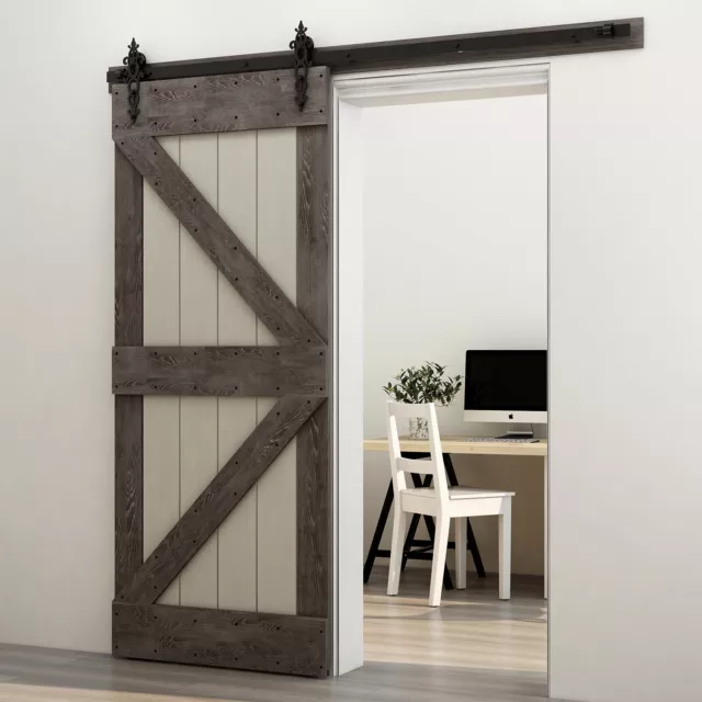 4FT -20FT Sliding Barn Door Hardware Track Single/Double Door Kit, Home/Kitchen 3