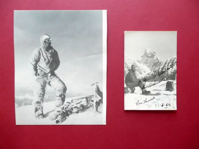 Autografo Lino Lacedelli Alpinista K2 Fotocartolina Montagna Alpinismo 1954