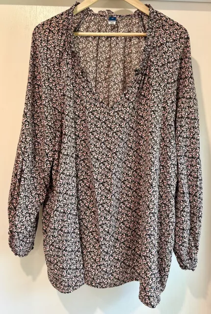 Old Navy Floral Peasant Boho Size 3X Plus Top Cotton Women’s Spring Blouse