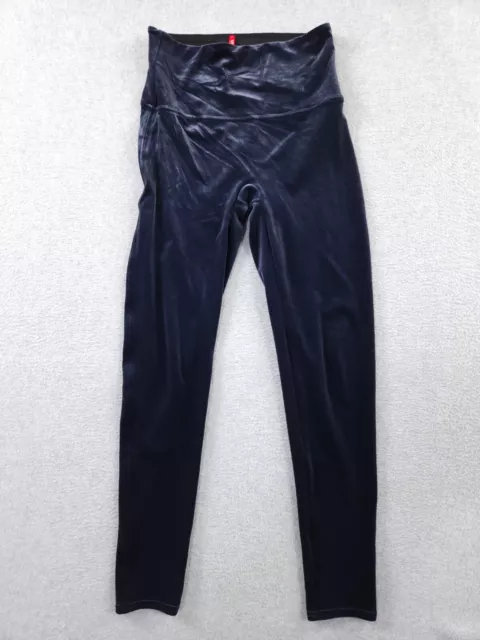 Spanx Leggings Women's Size Large L Blue Velvet Leggings Polyester