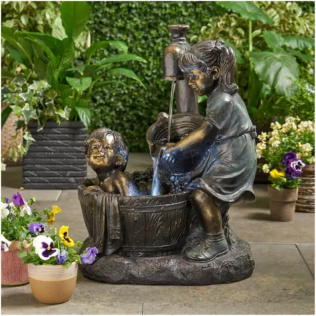 Indoor/outdoor Fountain Statue Resin Garden Sculpture Courtyard Art Decorat-H LN