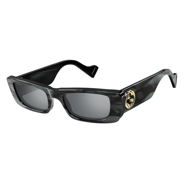 New Authentic GUCCI GG0516S 013 Black Havana/Silver Mirror 52-20-145