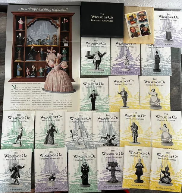 Franklin Mint Wizard of Oz Portrait Sculptures Booklet Cards w/ Box & Extras