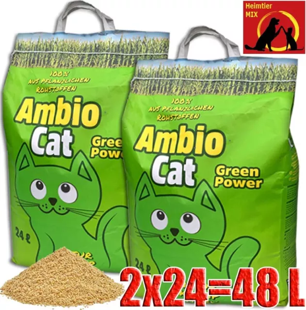 Ambio Cat Green Power Original Naturklumpstreu 48 L Cat`s Katzenstreu Best Streu