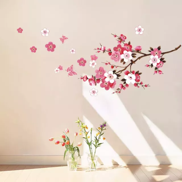 2Pcs Pink Room Blossom Tree Flower Wall Stickers Vinyl Art Decals Living Bedroom