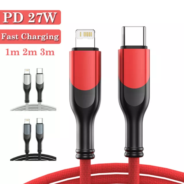 USB C to iPhone 14 13 12 11 8 7 X XS XR PD 27W Type C Fast Charge Charger Cable