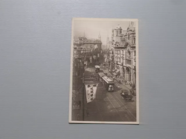 Shanghai China Street Scene Early 20th Century Trolley Cars, Early Automobiles