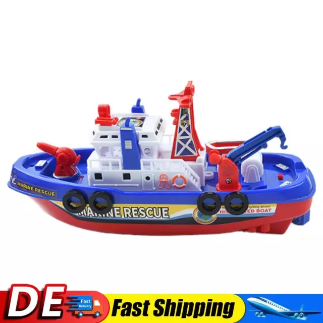 Spray Water Swim Pool Bathing Toys Funny Fire-Fighting Ship Toy for Kids Ages 3+